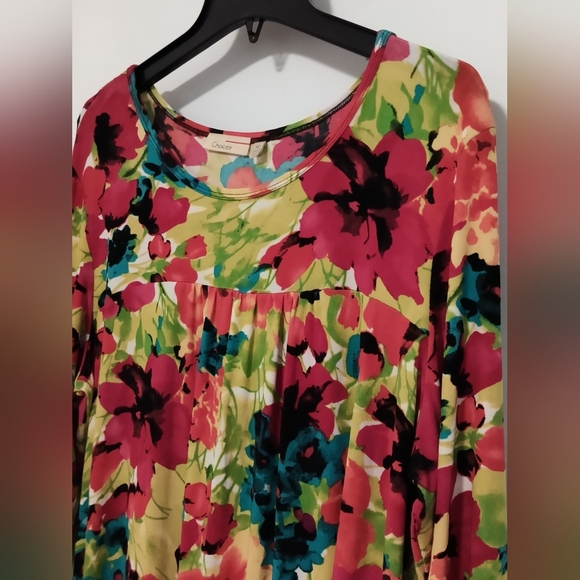 Floral Multicolor Women's Top / Size XL - Picture 7 of 9